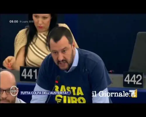 Polemico intervento di Salvini al Parlamento Europeo