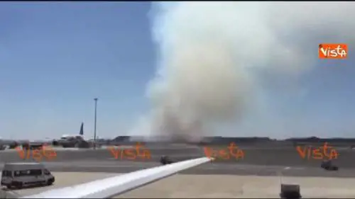 Incendio a Fiumicino