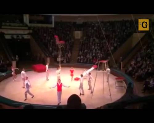 Acrobata del Circo Nazionale Bielorusso cade da un'altezza di 5 metri