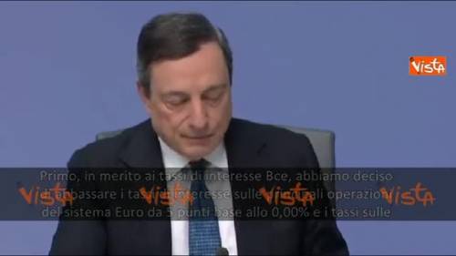 Draghi: azzerati i tassi di interesse