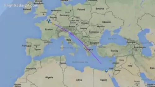 Egyptair, il tracciato su Flightradar24