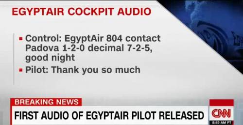 L'audio del pilota Egyptair