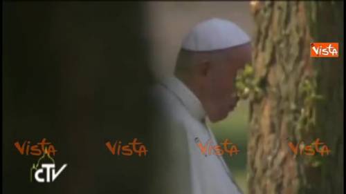 Papa Francesco prega in silenzio ad Auschwitz