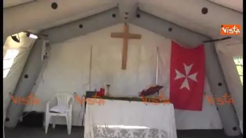 Amatrice, La prima Messa dopo il sisma celebrata dal Vescovo di Rieti 