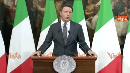 Renzi: "L'Italia non lesinerà risorse per la ricostruzione"