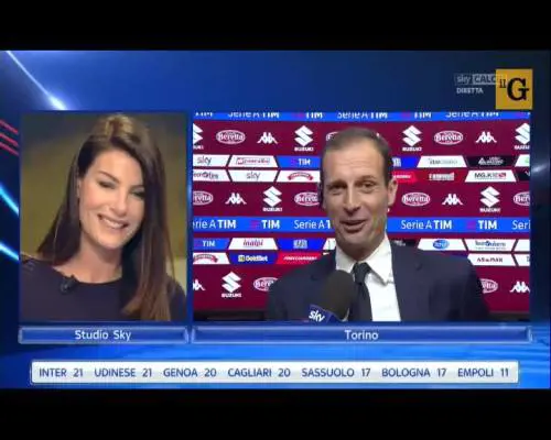 Ilaria D'Amico commenta imbarazzata i buffi baffi di Buffon