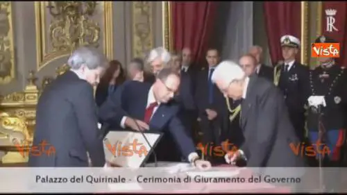 Il giuramento di Gentiloni davanti a Mattarella