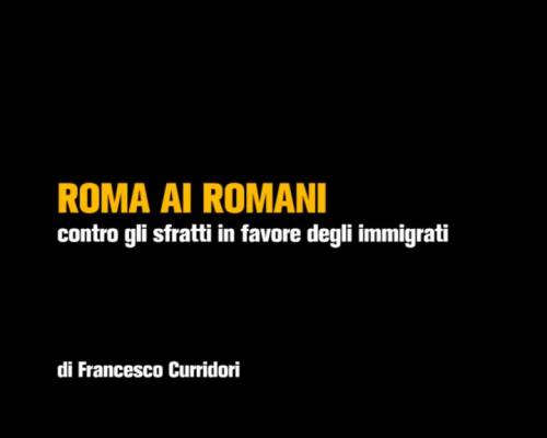 "Roma ai Romani. Contro gli sfratti in favore dei migranti"
