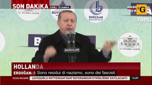 Erdogan: "Olanda residuo di nazismo, fascista"