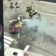 Times Square, l'auto contro semaforo dopo l'incidente