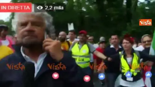 Grillo a marcia reddito cittadinanza fa finta di farsi finanziare dalla J P Morgan