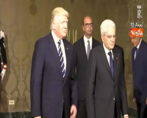 Mattarella a Trump: "Welcome". E lui: "Nice to meet you"