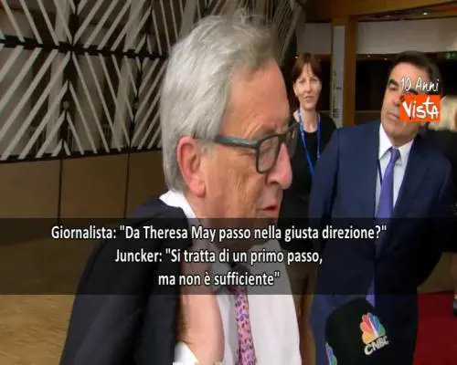 Brexit, Juncker: "Da May un primo passo ma non sufficiente"