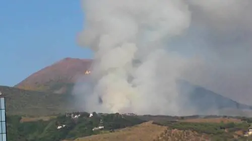 Vesuvio, le immagini dell'incendio