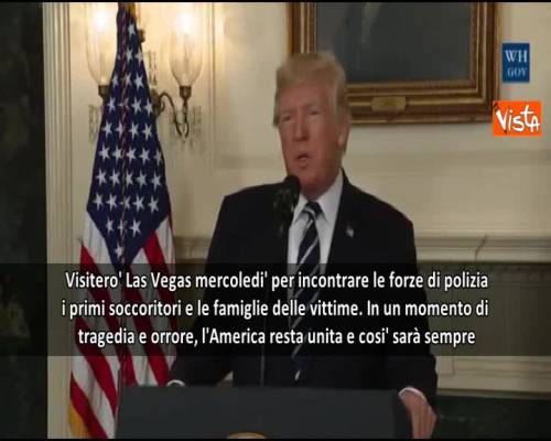 Trump: "Visiterò Las Vegas mercoledì, Usa restino uniti"