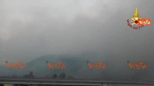 Incendi in Val Susa, le montagne coperte dal fumo
