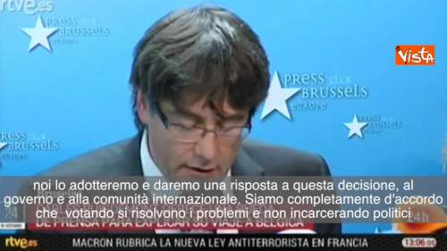 Puigdemont: accettiamo la sfida delle elezioni il 21 dicembre