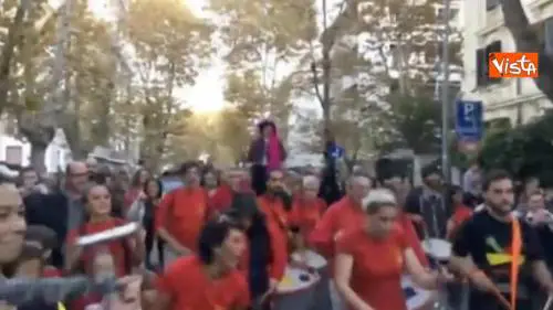 Manifestazione per la legalita' ad Ostia, dopo l'aggressione al giornalista Rai