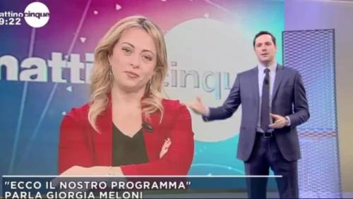 Giorgia Meloni si commuove a "Mattino Cinque"