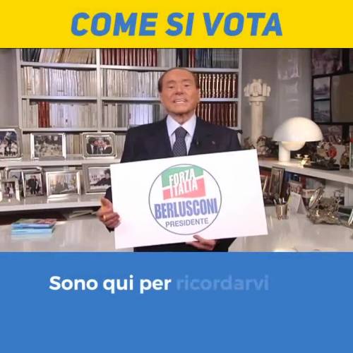 Berlusconi e la guida al voto: "Barrate il simbolo"