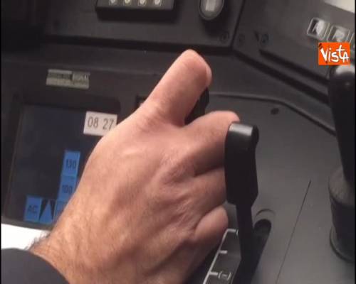 La cabina di comando del nuovo Frecciarossa Genova-Milano-Venezia