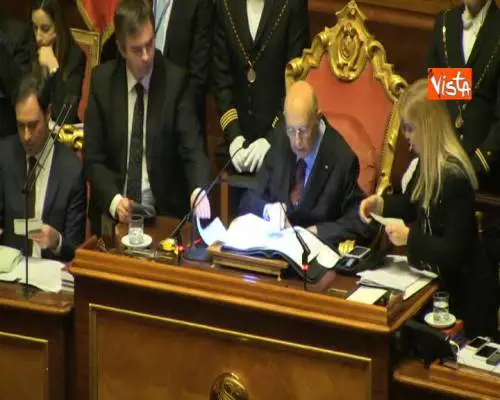 Napolitano riceve voto per presidenza del Senato e ringrazia 