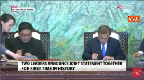 Kim e Moon firmano l'accordo per la denuclearizzazione