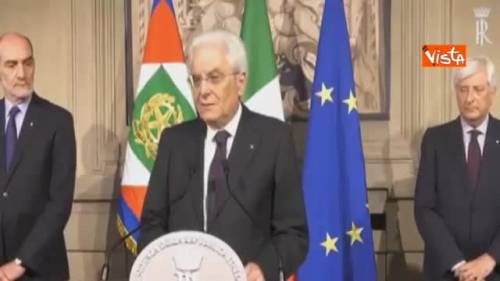 Mattarella: "Non ci sono maggioranze di governo possibili"