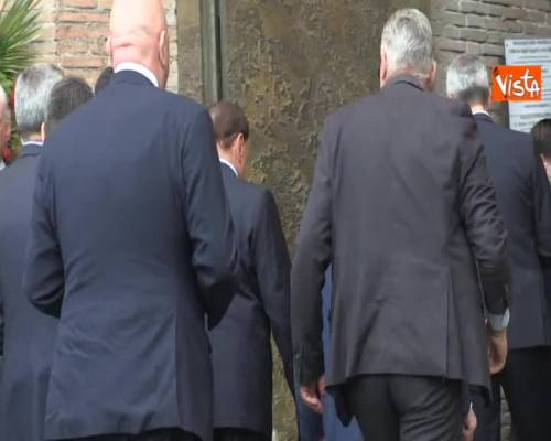 Berlusconi arriva ai funerali di Carlo Vanzina a Roma