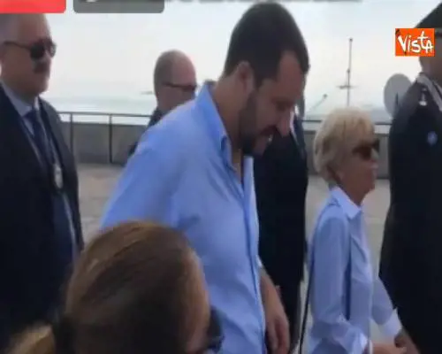 Salvini in sopralluogo all'Hotel House di Porto Recanati 