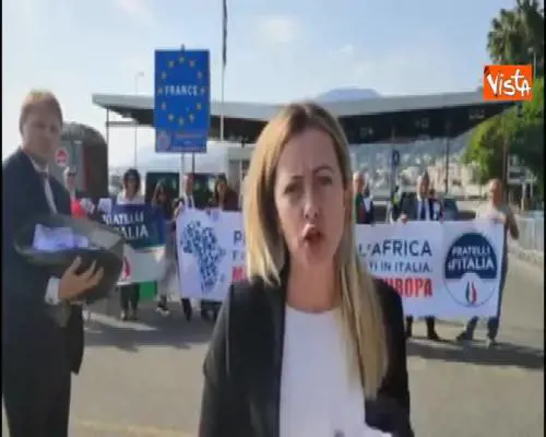 Blitz FdI al confine francese, j'accuse della Meloni a Macron