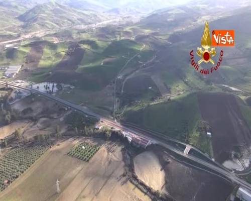La Sicilia devastata dal maltempo, le immagini di Vicari dall’elicottero dei Vigili del Fuoco 