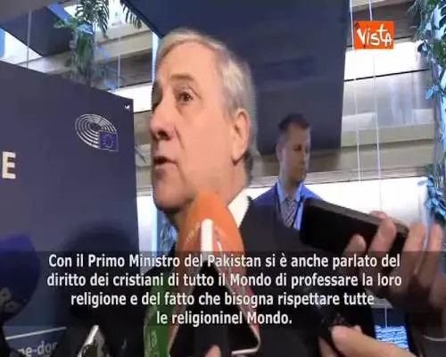 Asia Bibi, Tajani: “Ottimista, Primo Ministro Pakistan ha garantito sua protezione” SOTTOTITOLI 