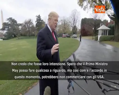 Brexit, Trump: "Con questo accordo a rischio rapporti commerciali Regno Unito-USA"
