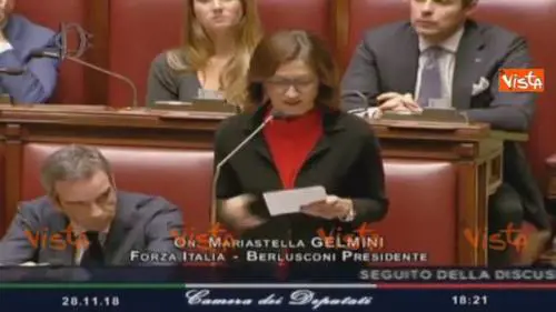 Gelmini al M5S: "Dite a Di Battista che state votando con Forza Italia il decreto Sicurezza"