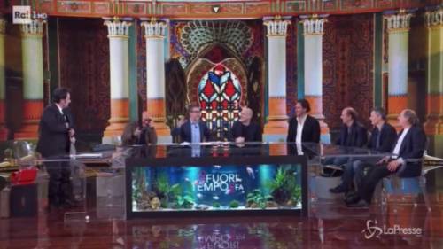 Paolo Brosio distrugge la scenografia di "Che tempo che fa"