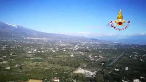 Terremoto Catania, elicottero sorvola le zone colpite