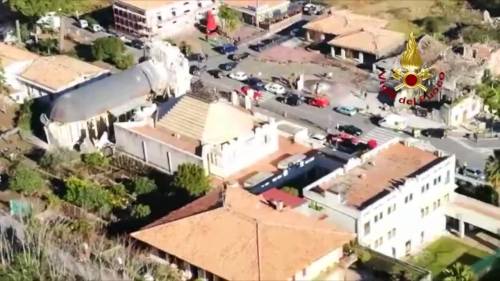 Terremoto Catania, il video dall'elicottero dei Vigili del Fuoco 