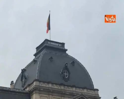 Gli invitati arrivano a Palazzo reale a Bruxelles al ricevimento per il nuovo anno