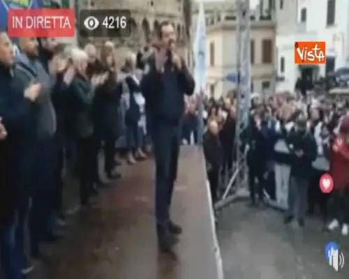 Afragola, Salvini: "Preso impegni per combattere la Camorra, ma a Saviano non va bene”