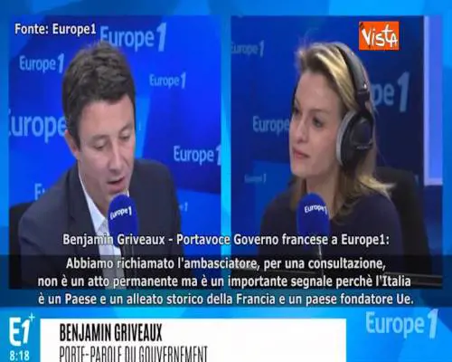 Il portavoce del governo francese: "Il richiamo dell'ambasciatore è un segnale"