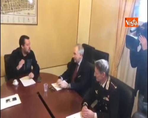 Salvini al comitato provinciale per l’ordine e la sicurezza a Sassari, immagini