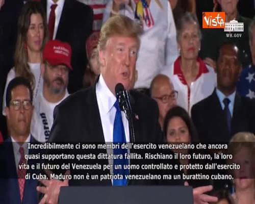 Venezuela, Trump: “Maduro è un burattino di Cuba non un patriota venezuelano” 