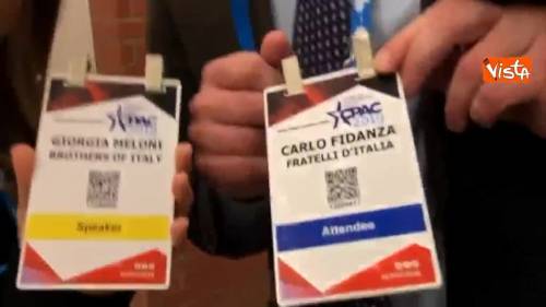 Meloni al Cpac2019 con il badge “Brothers of Italy”, ma anche no
