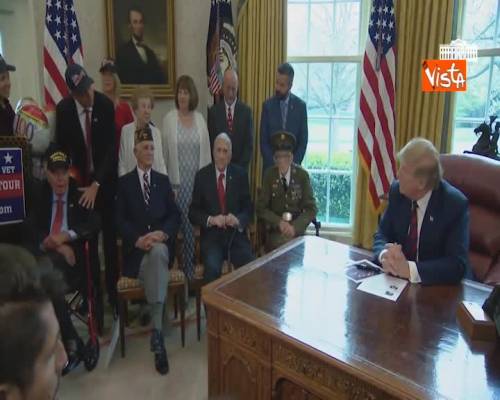 Trump incontra i veterani della II Guerra Mondiale