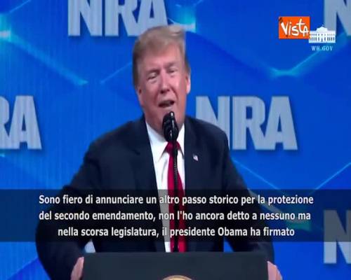 Trump alla Nra: “Non ratificherò mai trattato ONU sul commercio delle armi” SOTTOTITOLI