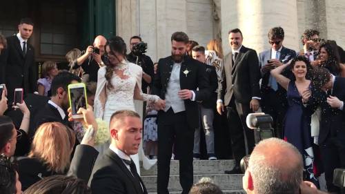 Matrimonio Boccia  e Presta Jr: sorrisi e commozione fuori la Chiesa Gran Madre di Dio di Roma 