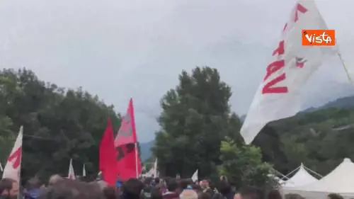 La marcia No Tav da Venaus a Chiomonte in direzione del cantiere