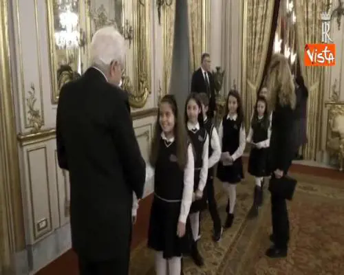 Mattarella incontra un gruppo di alunni delle scuole primarie 