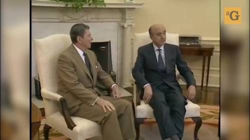 Ciriaco De Mita incontra il presidente Usa Ronald Reagan